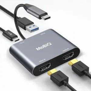 모비큐 C타입 4K 듀얼 HDMI 4포트 멀티허브 CT-41P