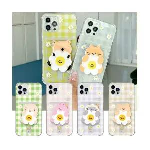 동물 데이지 체크 톡 에어쿠션 카드 케이스-갤럭시 S26/ S26+ 플러스 울트라 /기종선택