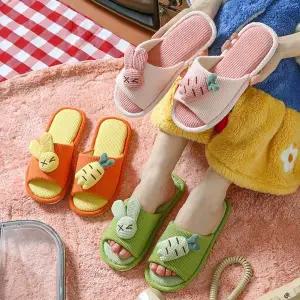 아동 실내화 거실화 층간소음방지 토끼 당근 캐릭터 슬리퍼 4color 유아 키즈