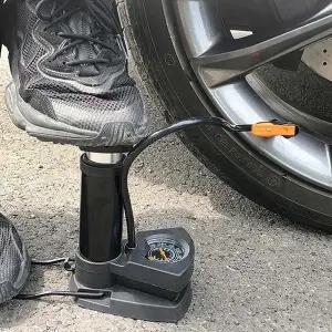 휴대용 에어 펌프 수동 발로 공기주입기 차량용 에어 펌프 자동차 자전거 타이어