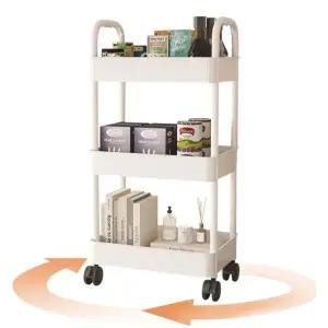 이동식 선반 다용도 틈새 3단 이동식 트롤리 4단 화장실 사무실 수납장 정리함 주방 수납 거실 욕실 카트
