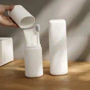 여행용 칫솔 케이스 간편 위생 분리형 휴대용 칫솔 케이스 다용도 보관함 치약 파우치 욕실 관리 구강 정리