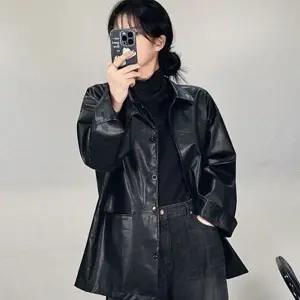 여성 레더자켓 루즈핏 오버핏 데일리 여성 가죽자켓 레더재킷 봄가을 블레이저 빅사이즈