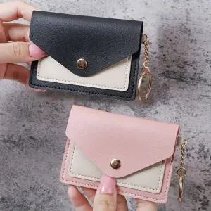 학생지갑 고퀄 인조 가죽 깜끔한 디자인 똑딱 키링 카드 지갑