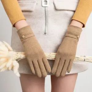 여성장갑 766JOO03 3컬러 세련된 클래식 스마트터치 버튼 장갑