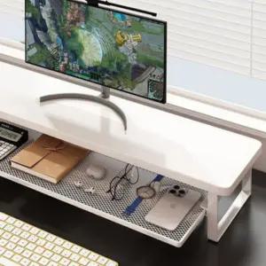 서랍형 집 노트북 컴퓨터 스탠드 100CM 거치대 사무실 데스크테리어 와이드 받침대 모니터