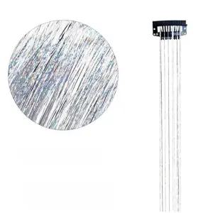 글리터 붙임머리 헤어피스 트윙클 브릿지 반짝이 컬러 포인트 여돌 스타일