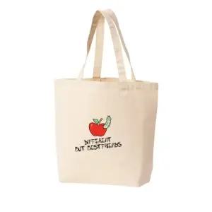 에코백 토트백 애플 다르지만 좋은친구들 사과 애벌레 프린트에코백