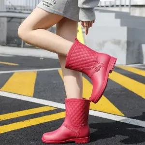 여성 3컬러 탈부착 기모내피 사계절 미들부츠 장화신 여자레인부츠 겨울레인부츠