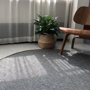 헤링본 원형러그(미니) 침실 서재 인테리어 카펫 매트