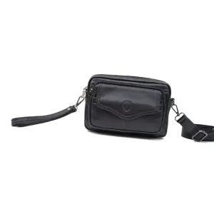 남자미니가방 블랙- 남성 가로 가죽 외출 여행 보조 가방 캐주얼백