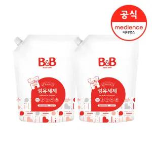 비앤비 유아 섬유 세탁 세제 베이비 파우더 리필 1500ml 2개