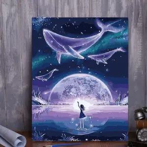 피포페인팅 DIY 명화 그리기 돌고래 유화 집콕 취미/학원/학생/수업/미술/학교/캔버스/그림/초등/유치원