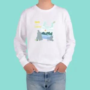 맨투맨 남여공용 기후위기 지구의날 북극곰 기후온난화 그림선택