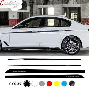 퍼포먼스 카 문짝 사이드 스트라이프 스커트 스티커, 상단 허리 라인 바디 키트 데칼, BMW G30 G31 5 시리