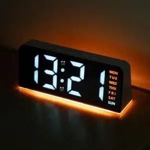 [데코] LED 무소음 인테리어탁상 알람 시계 LUAZ-WT06 블랙