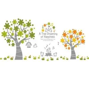 [데코] 행복을꿈꾸는나무 벽지 창문 그래픽 포인트스티커 그레이
