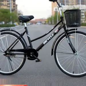 자전거 생활 출퇴근 여자 학생 여성 빈 바구니 26