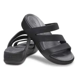 크록스 키높이샌들 크록스슬리퍼 여자여름 발편한-블랙-240mm