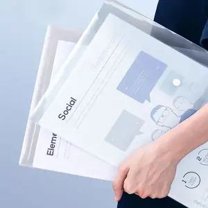 델리 A4 투명 파일 폴더 버튼식 파일폴더 10개입 사무실용품 학습용품