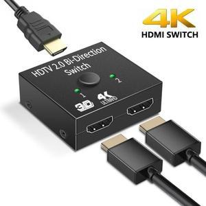HDMI 호환 스위치 양방향 2.0 스플리터 1x22x1 어댑터 2 입력 1 출력 컨버터 PS4 XBox TV 박스 4K 스위처