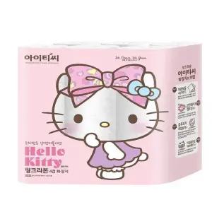 헬로키티 화장지 30롤 휴그린 4겹 물에잘녹는 두루마리 휴지 집들이(SH)