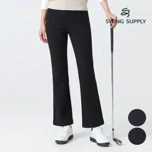 스윙서플라이 여성 봄가을 데일리 골프 슬림 스판 부츠컷 팬츠 편안한 밴딩 슬랙스 W612SL20
