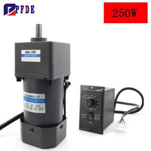 250W AC220V 기어 샤프트 가변 속도 기어드 비동기 CW 컨트롤러 세트 6GU 속도 CCW 감속기 모터 415