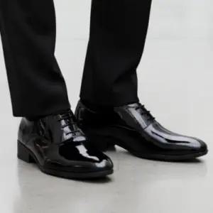 남성 에나멜 정장 구두 쿠션 데일리 광택 클래식 슈즈