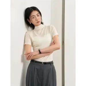 제너럴아이디어 아세테이트 모크넥 슬림 반팔티 [IVORY] WBE2L01526 383663