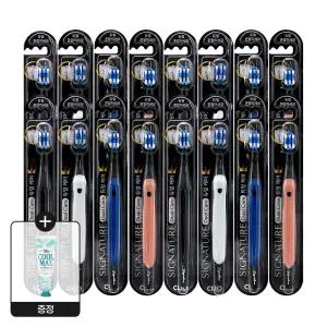 크리오 시그니처 듀얼케어 틈새세정 이중미세모 칫솔 16개입+쿨맥스민트 치약 1개 증정