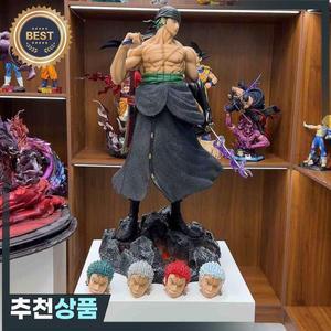 50cm 원피스 애니메이션 휴대용 칼 로로노아 조로 5개 교체  헤드 스태츄 모델 피규어 수집품 장식 장난감