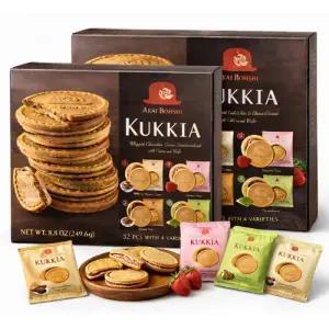 총64개 쿠키아 샌드 쿠키 (32입2세트/박스당249.6g) 4가지맛 디저트 티타임 홈카페 커피간식 다과 디저트