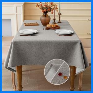 방수 및 방진 단색 직사각형 테이블보 커피 식탁보 면과 린넨 삼중 보호
