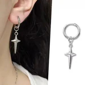 드롭 귀걸이 포인트 펜던트 캐주얼 남성 드롭 귀걸이 패션 남자별 후프 엑세서리