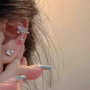 나비 이어커프 스타일 데일리 나비장식 나비 귀찌 귀걸이 큐빅