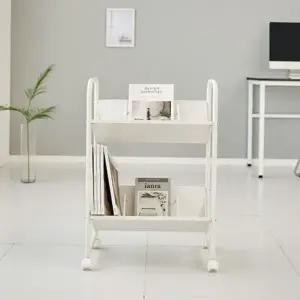 이동식 책 선반 바퀴형 철제 거실 이동식 북 카트 독서 침대 협탁 유아