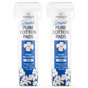 비타할로 무형광 도톰한 원형 순면 화장솜, 100개입