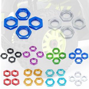 PYFORE 휠 너트 육각 어댑터 스레드 피치 1.0mm, 일부 RC 취미 모델 자동차 18 액세서리, 4PCs, 17mm