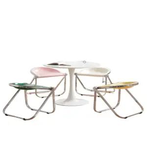 고급형모듈체어 반달 미드센츄리 접이식의자 투명 인테리어의자 폴딩체어