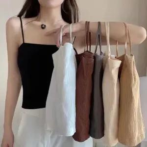 노와이어 캡내장 골지 슬림 끈나시 런닝 밑단 시보리