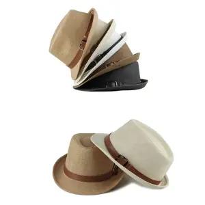가죽벨트 페도라 신사모자 남자 중년모자 중절모