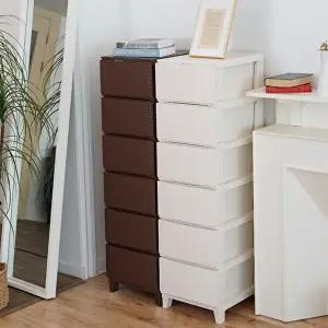 [보노하우스]가든 라탄 서랍장 일반형 6단 플라스틱 수납장 1+1