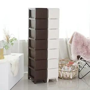 [보노하우스]가든 라탄 서랍장 슬림형 7단 플라스틱 수납장 1+1