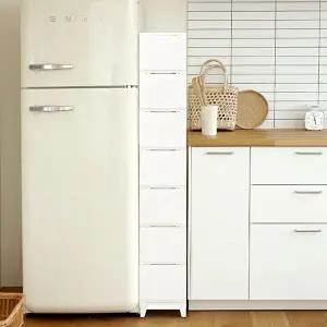 [보노하우스]보노 심플리 240 서랍장 7단 슬림형 인테리어 수납장 1+1