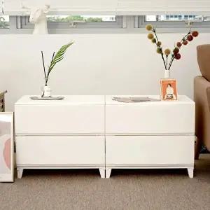 [보노하우스]보노 심플리 550 서랍장 2단 와이드형 인테리어 수납장 1+1