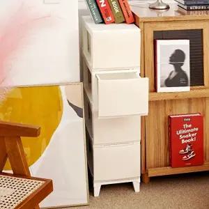 [보노하우스]보노 심플리 240 서랍장 4단 슬림형 인테리어 수납장 1+1