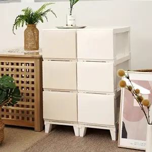 [보노하우스]보노 심플리 240 서랍장 3단 슬림형 인테리어 수납장 1+1