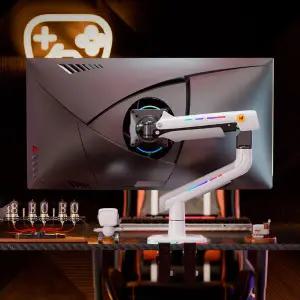 [노스바유]NB 팬텀 고중량 싱글 RGB 모니터암 거치대 화이트