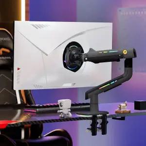 [노스바유]NB 팬텀 고중량 싱글 RGB 모니터암 거치대 매트차콜